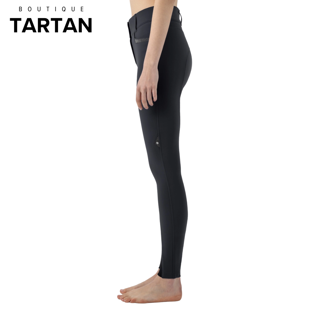 CRYSTALEK - Culotte d'équitation taille haute noire avec grip aux genoux