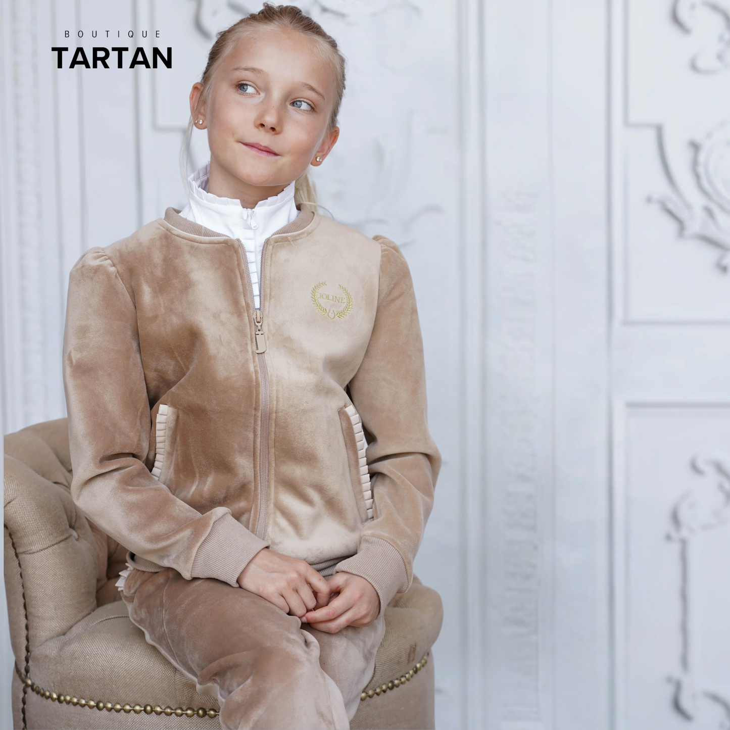 Cardigan en velour Beige