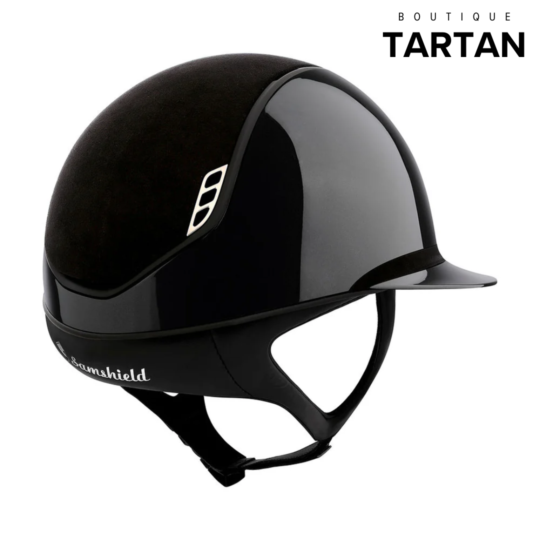 Custom | Miss 2.0 Shadowglossy Alcantara Top & Frontal Band + Crystal Fabric Blazon | Black