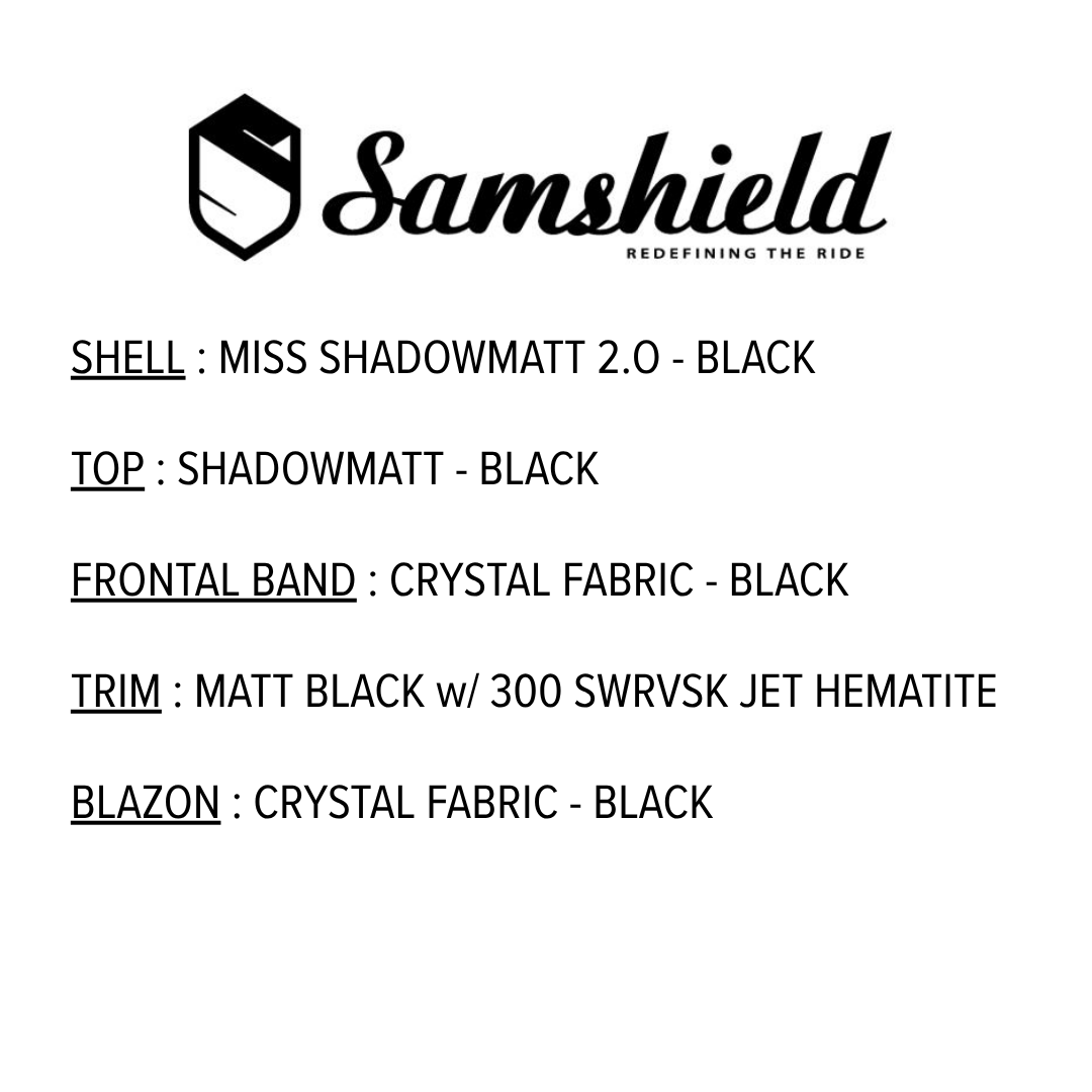 Custom | Miss 2.0 Shadowmatt - Crystal Fabric Blazon/Frontal Band 300 SW Jet Hematite | Black