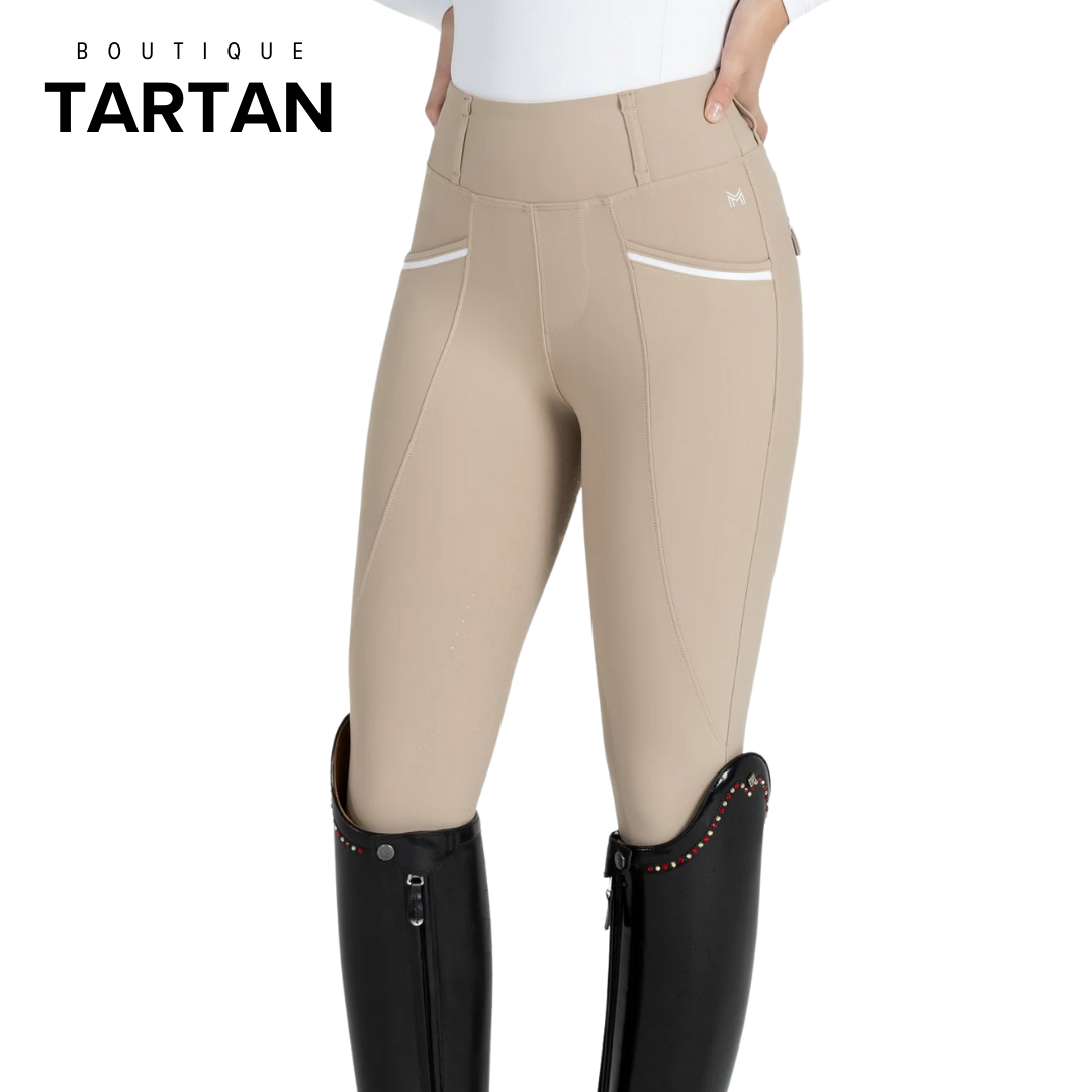Pro Riding Leggings (Beige) Knee Grip