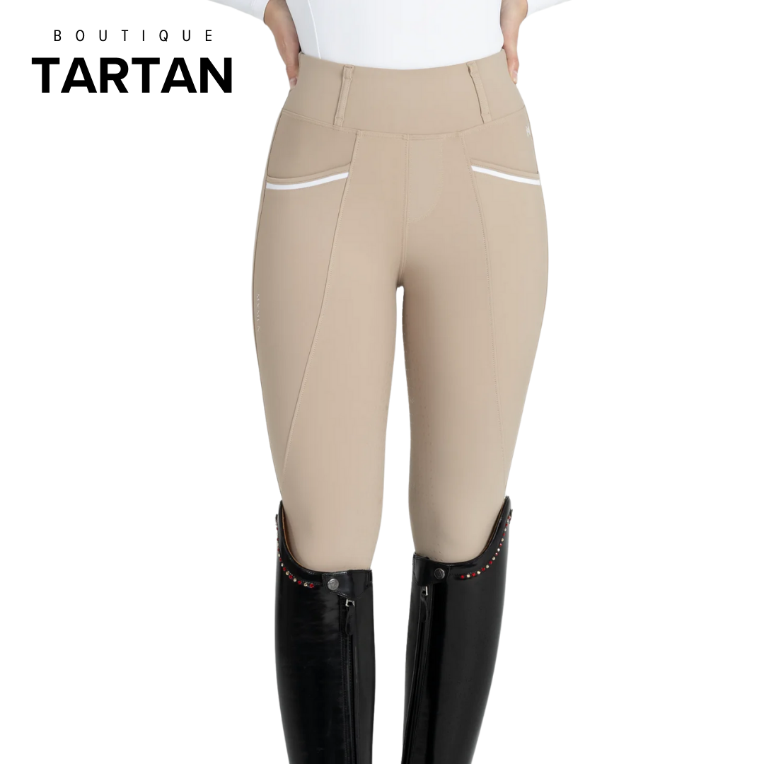 Pro Riding Leggings (Beige) Knee Grip