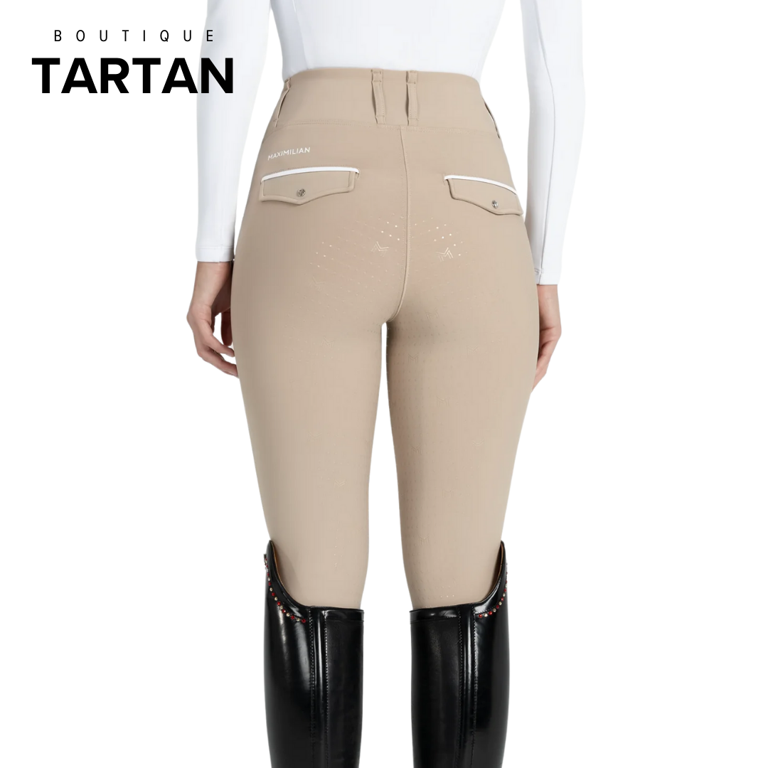 Pro Riding Leggings (Beige) Knee Grip