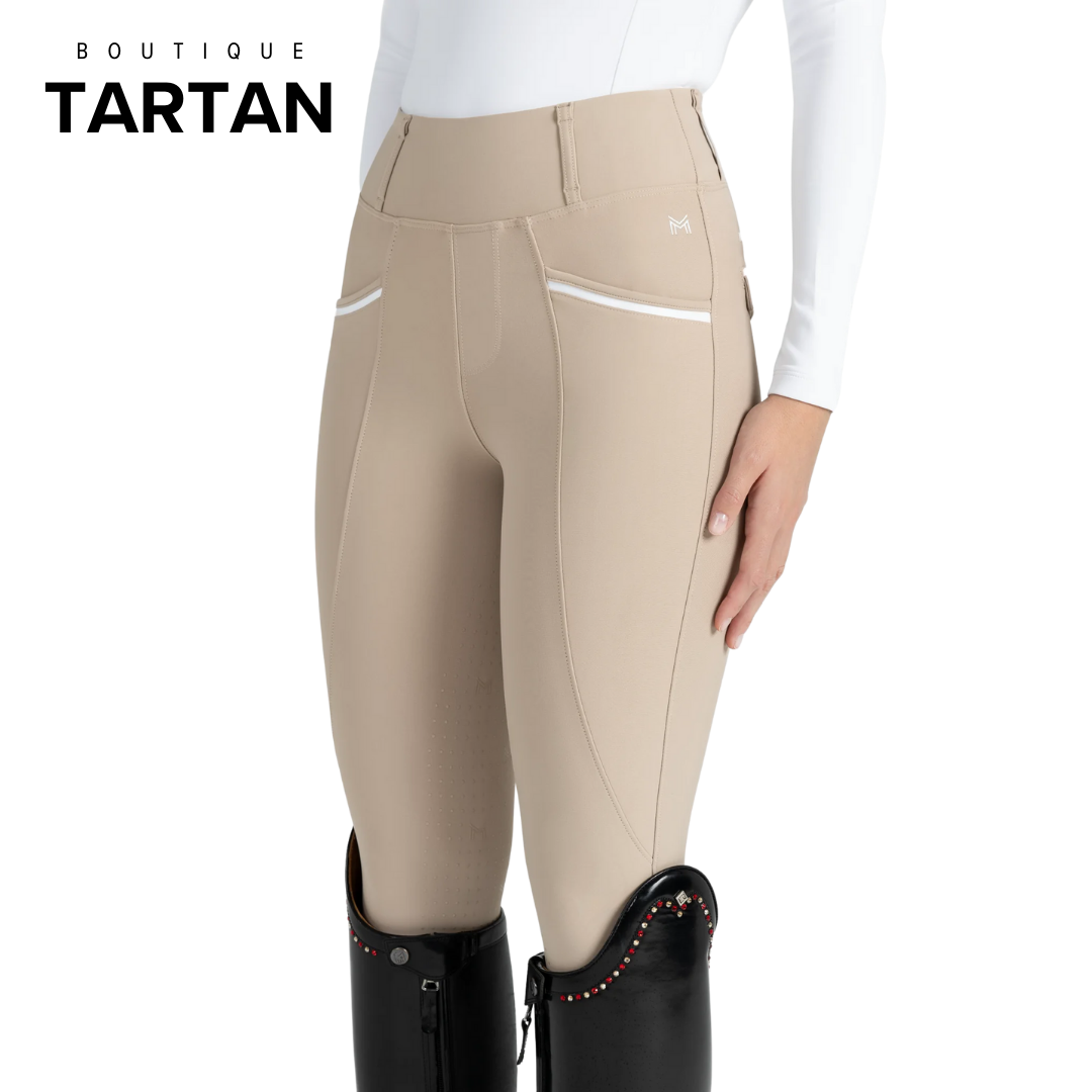 Pro Riding Leggings (Beige) Knee Grip