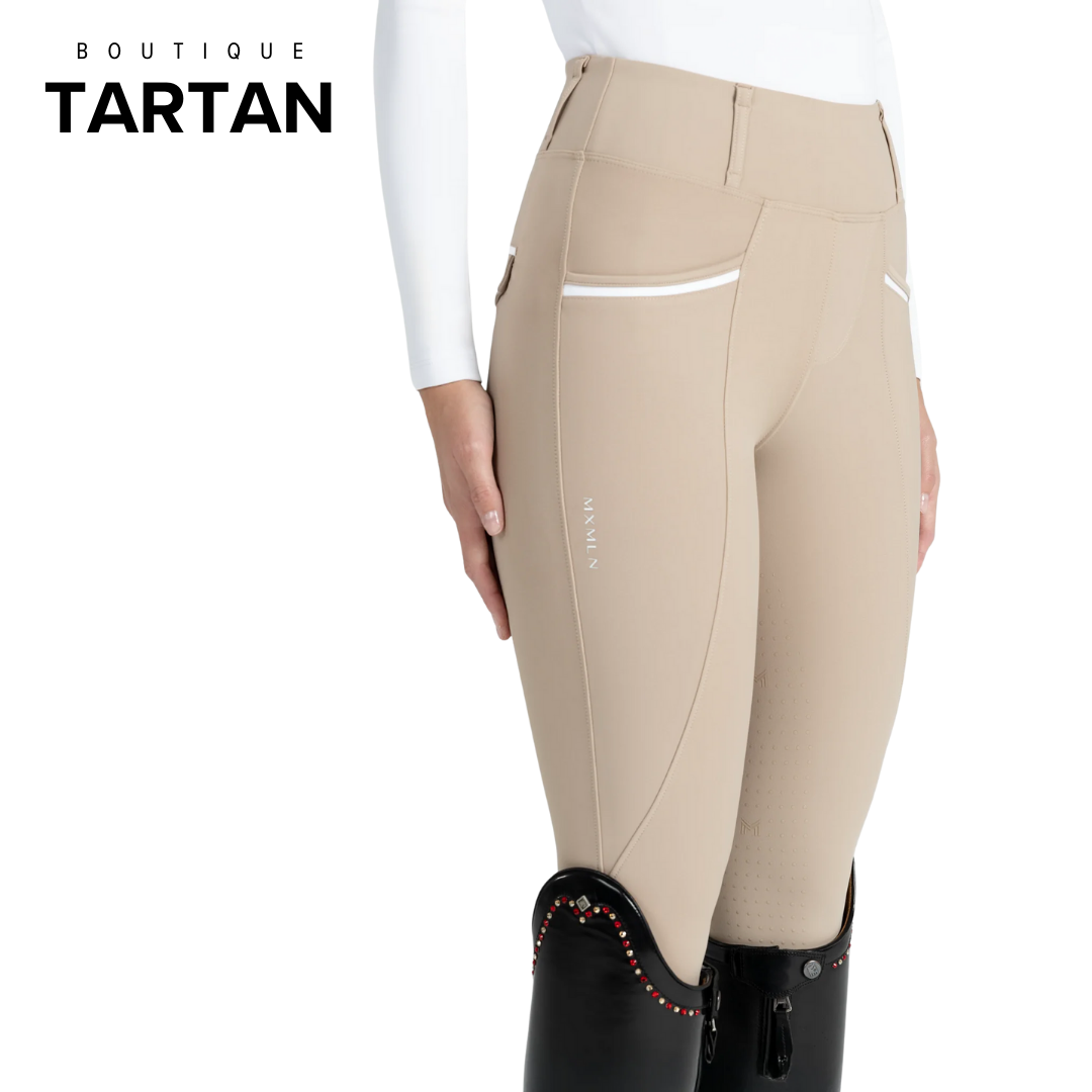 Pro Riding Leggings (Beige) Knee Grip