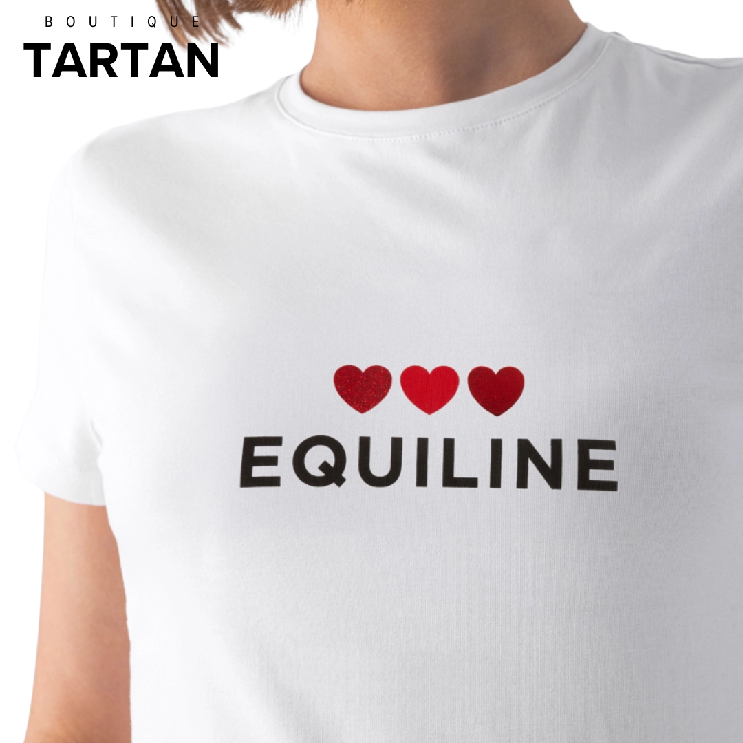 VALENTINA - T-shirt blanc pour femme avec cœurs