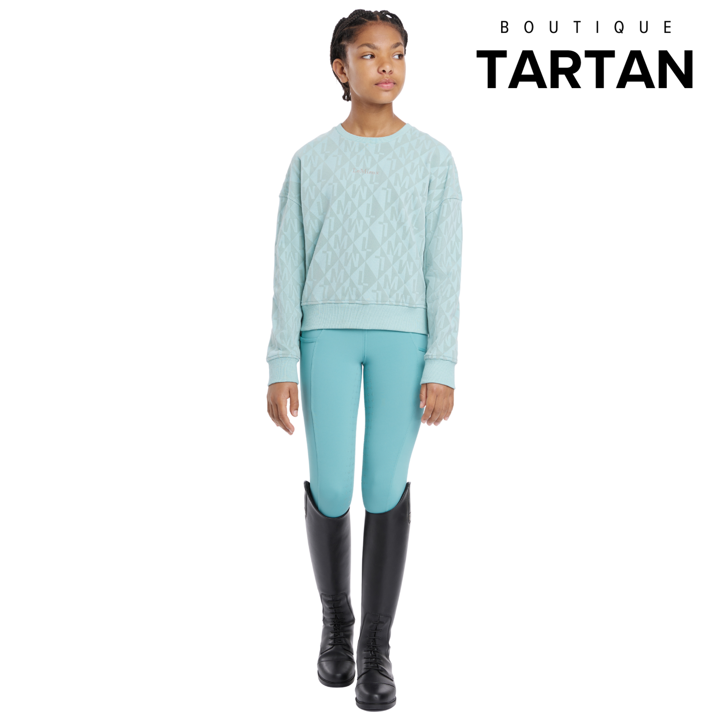 Young Rider Clea Crew Sweat Aqua