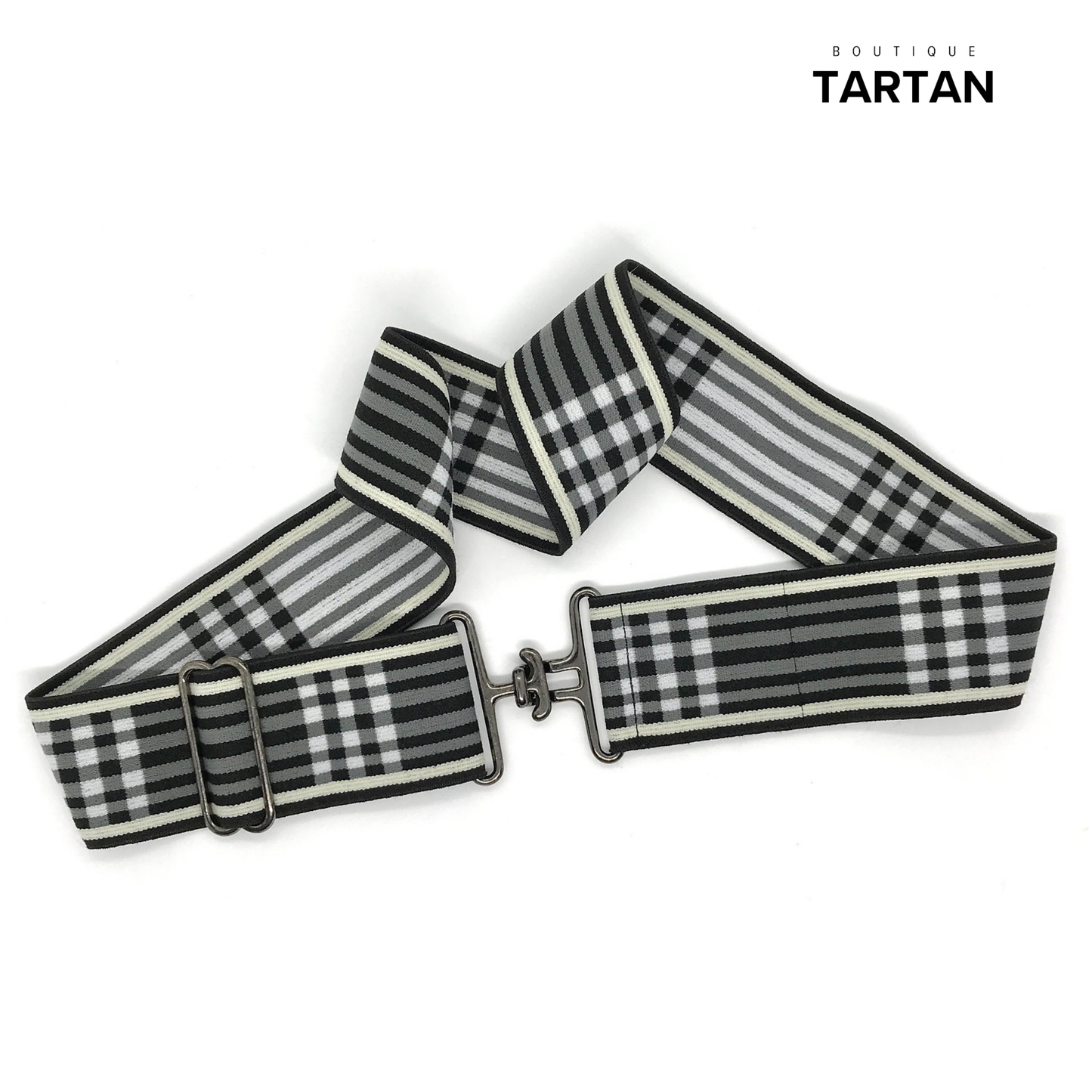 2" Bedford Plaid - Ecru Belt