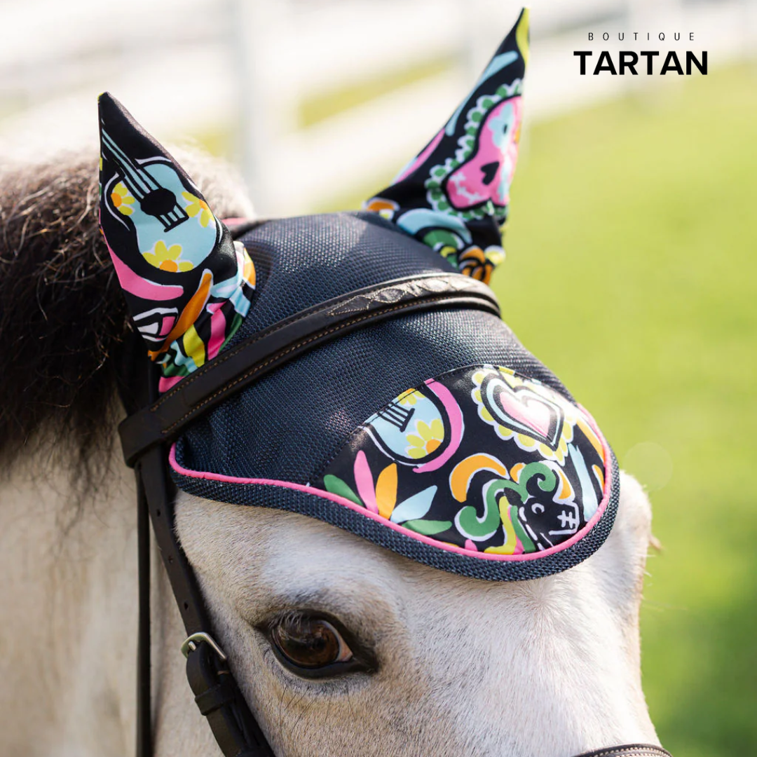 Day of the Dead Fly Pony Bonnet