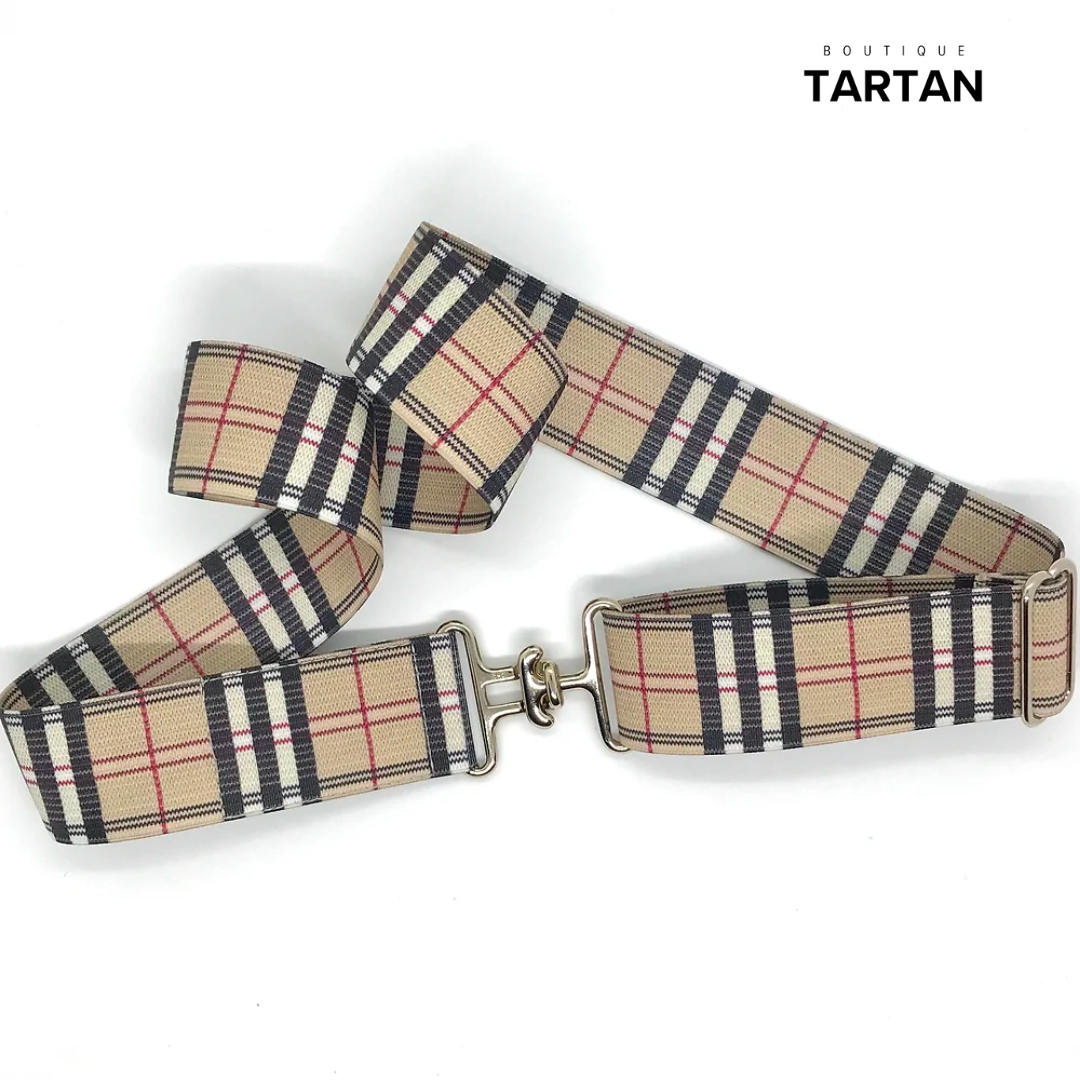 1.5" Tan Plaid Belt