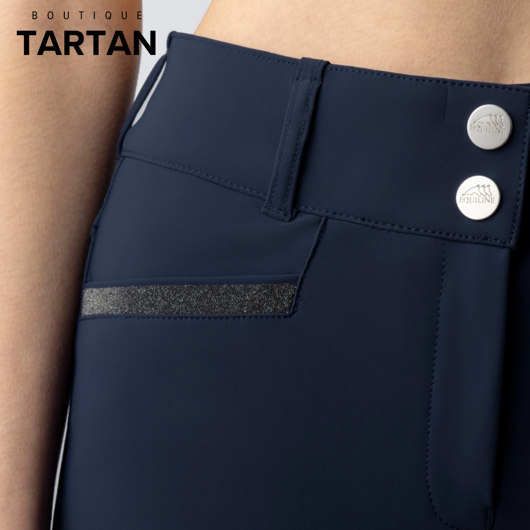 CRYSTALEK - High-waisted BLUE knee grip breeches