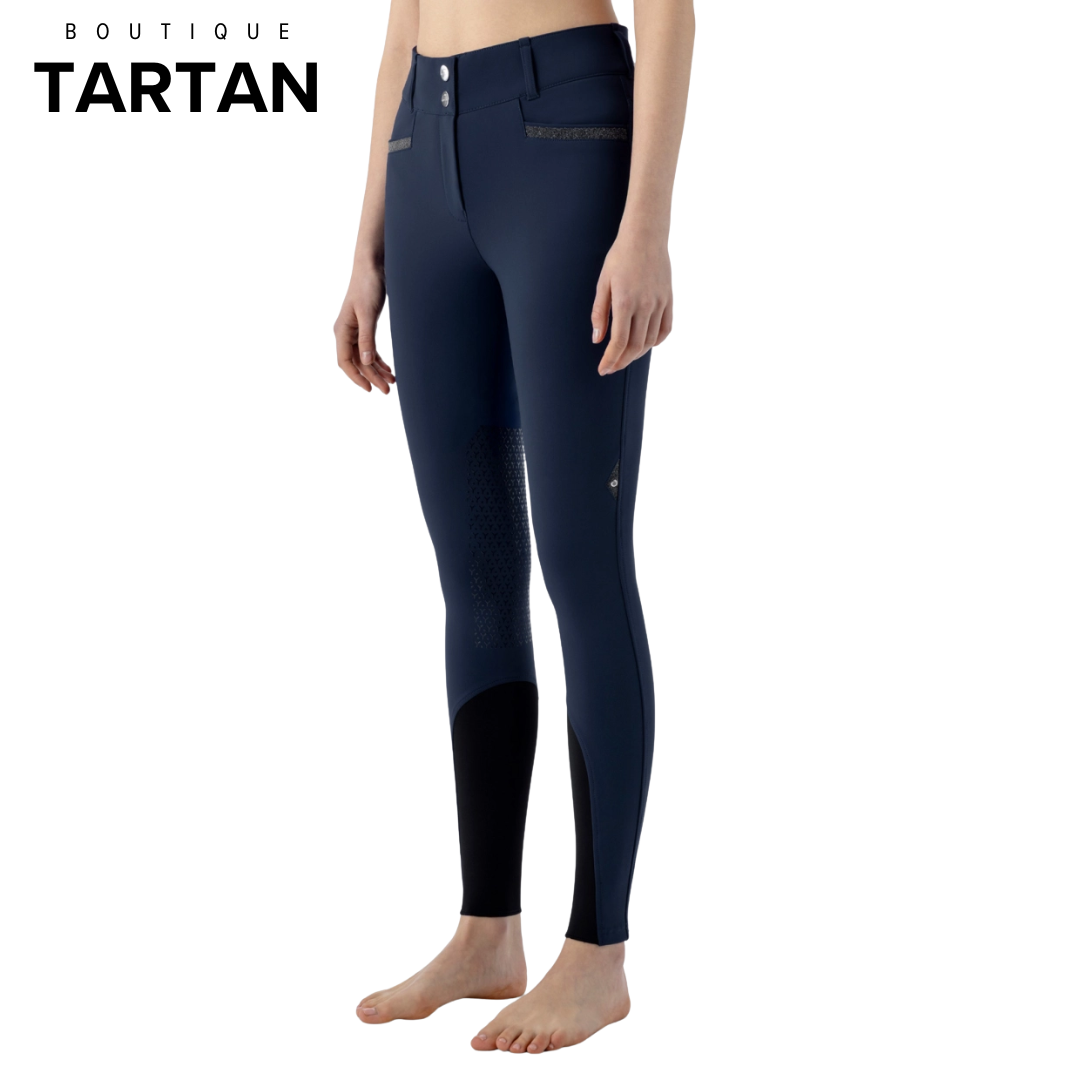 CRYSTALEK - High-waisted BLUE knee grip breeches