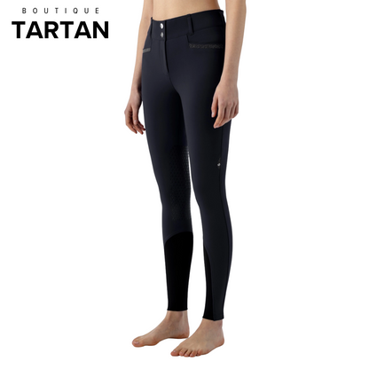 CRYSTALEK - High-waisted BLACK knee grip breeches