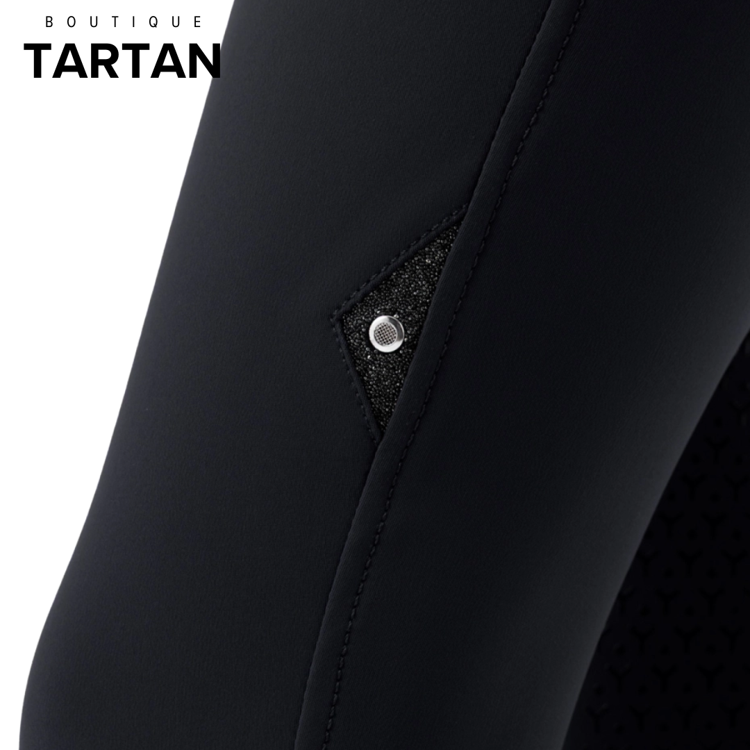 CRYSTALEK - High-waisted BLACK knee grip breeches