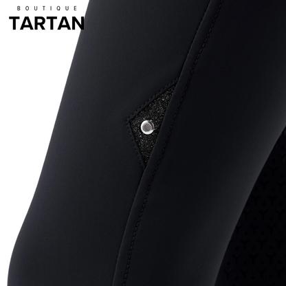 CRYSTALEK - High-waisted BLACK knee grip breeches