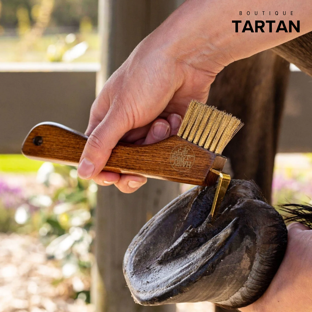 Copper Bristle Wooden Hoof Pick