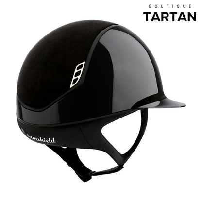 Custom | Miss 2.0 Shadowglossy Alcantara Top & Frontal Band + Crystal Fabric Blazon | Black