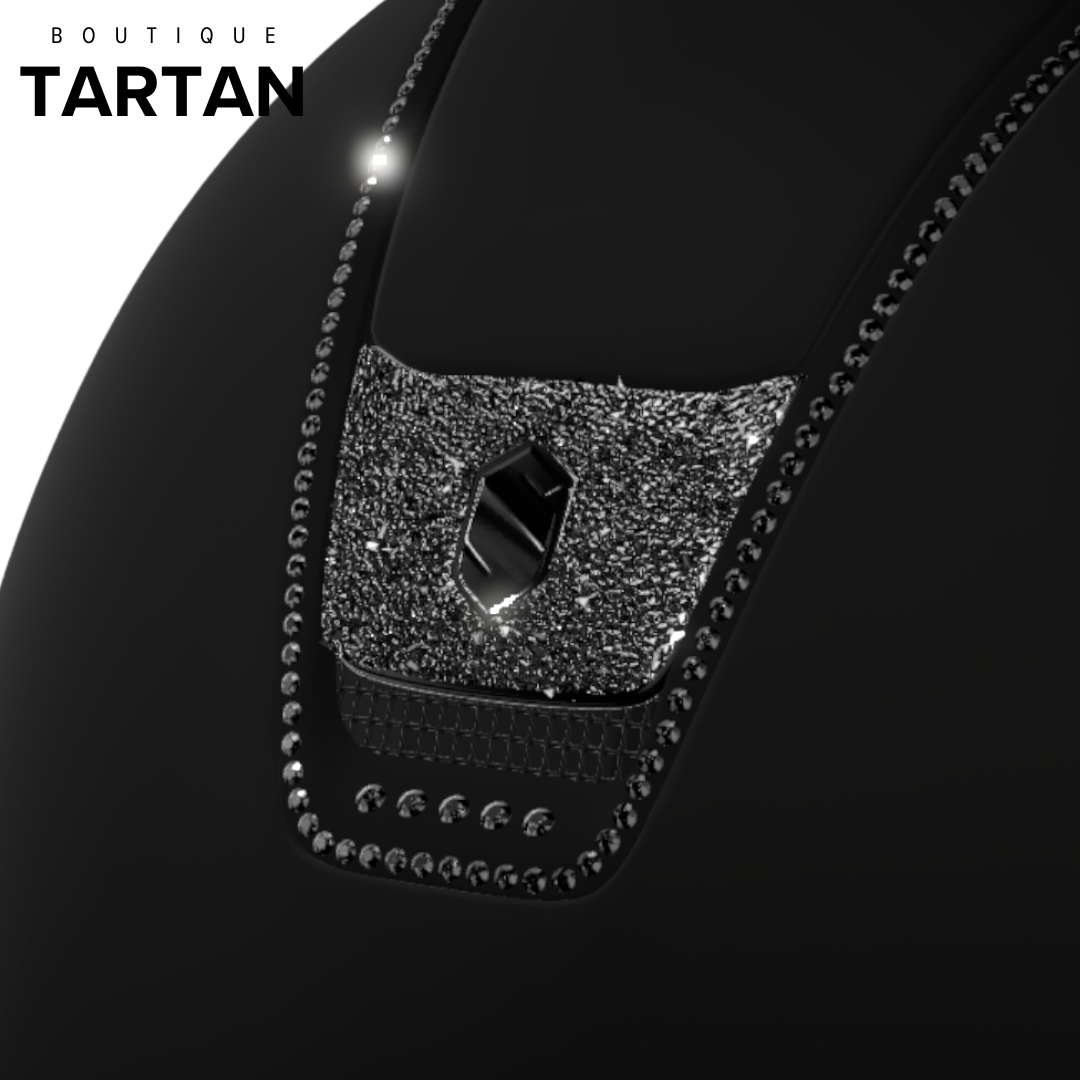 Custom | Miss 2.0 Shadowmatt - Crystal Fabric Blazon/Frontal Band 300 SW Jet Hematite | Black