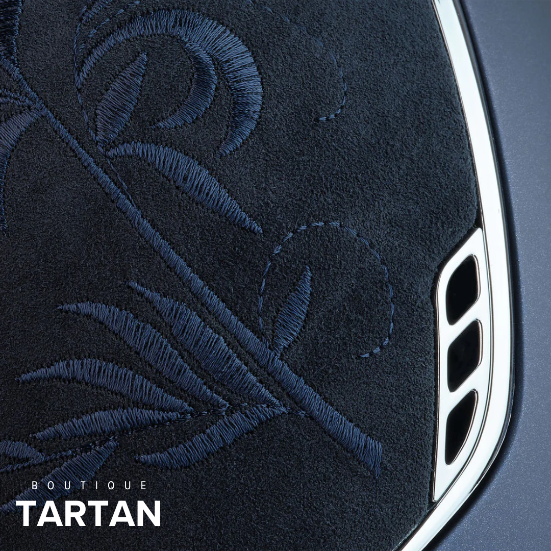 Custom | Miss 2.0 Shadowmatt Flower Embroidery | Navy | Silver Trim