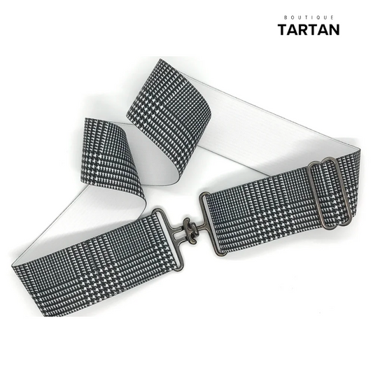 2" Glen Plaid-Black/White Belt