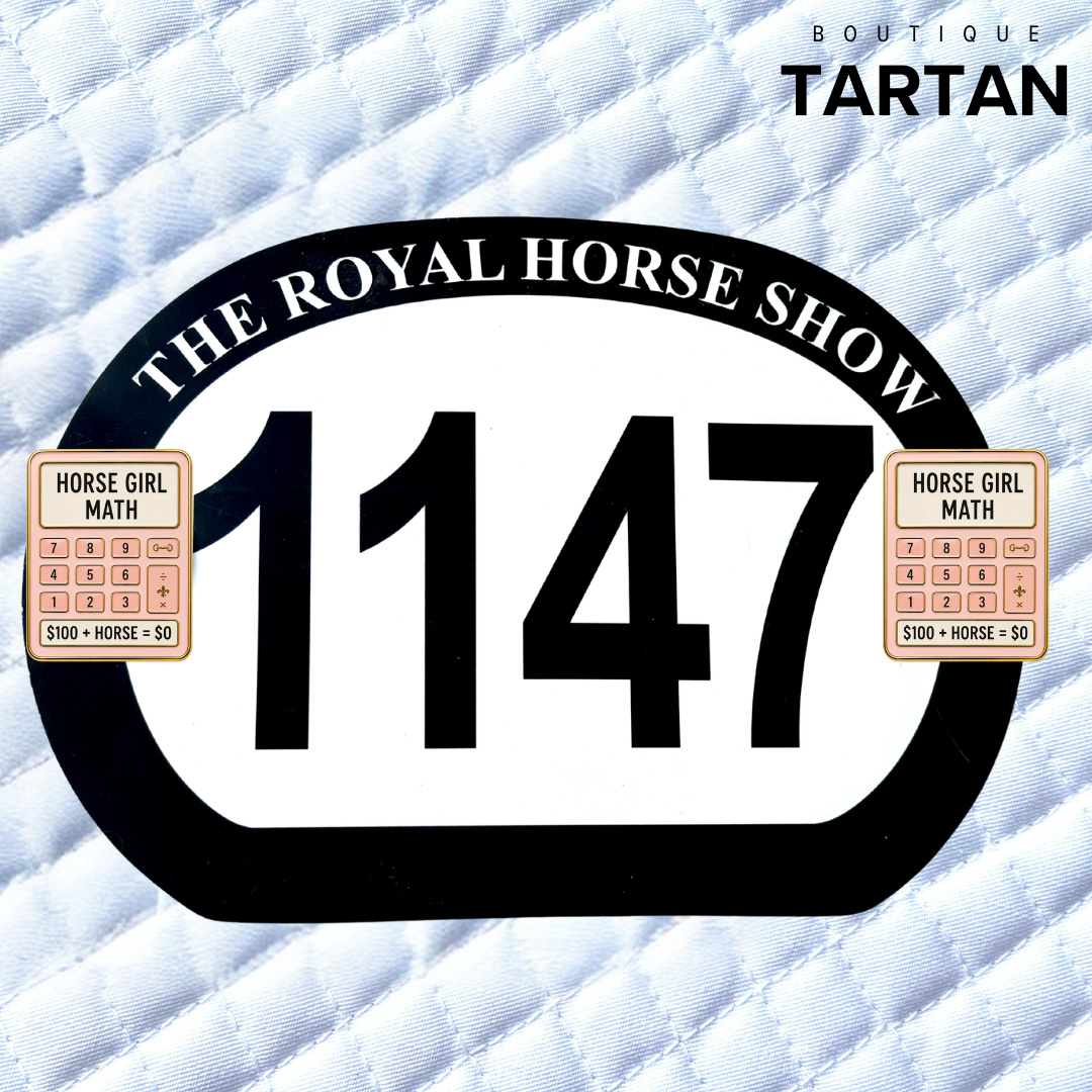 Enamel Number Pins for Horse Shows | TARTAN PINS - HORSE GIRL MATH