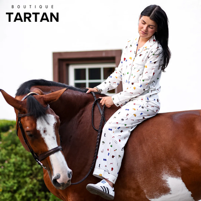Horse Girl Dreams PJ Set | Classic White