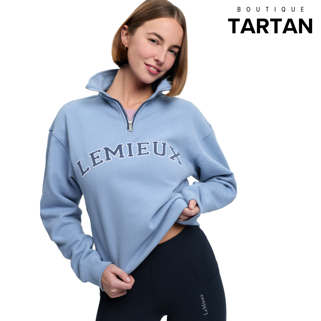Kelsie Quarter Neck Sweat Powder Blue