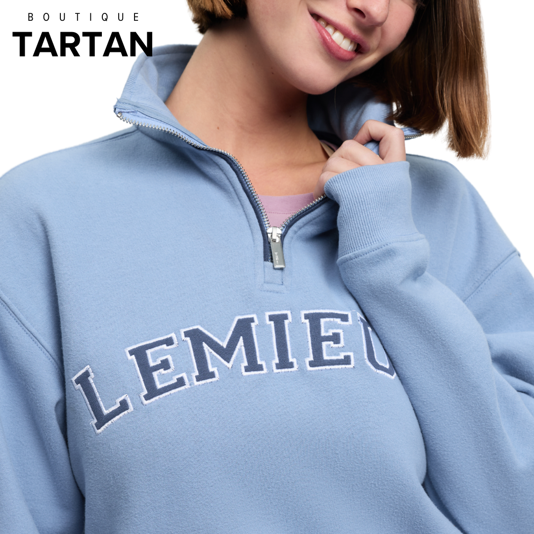 Kelsie Quarter Neck Sweat Powder Blue