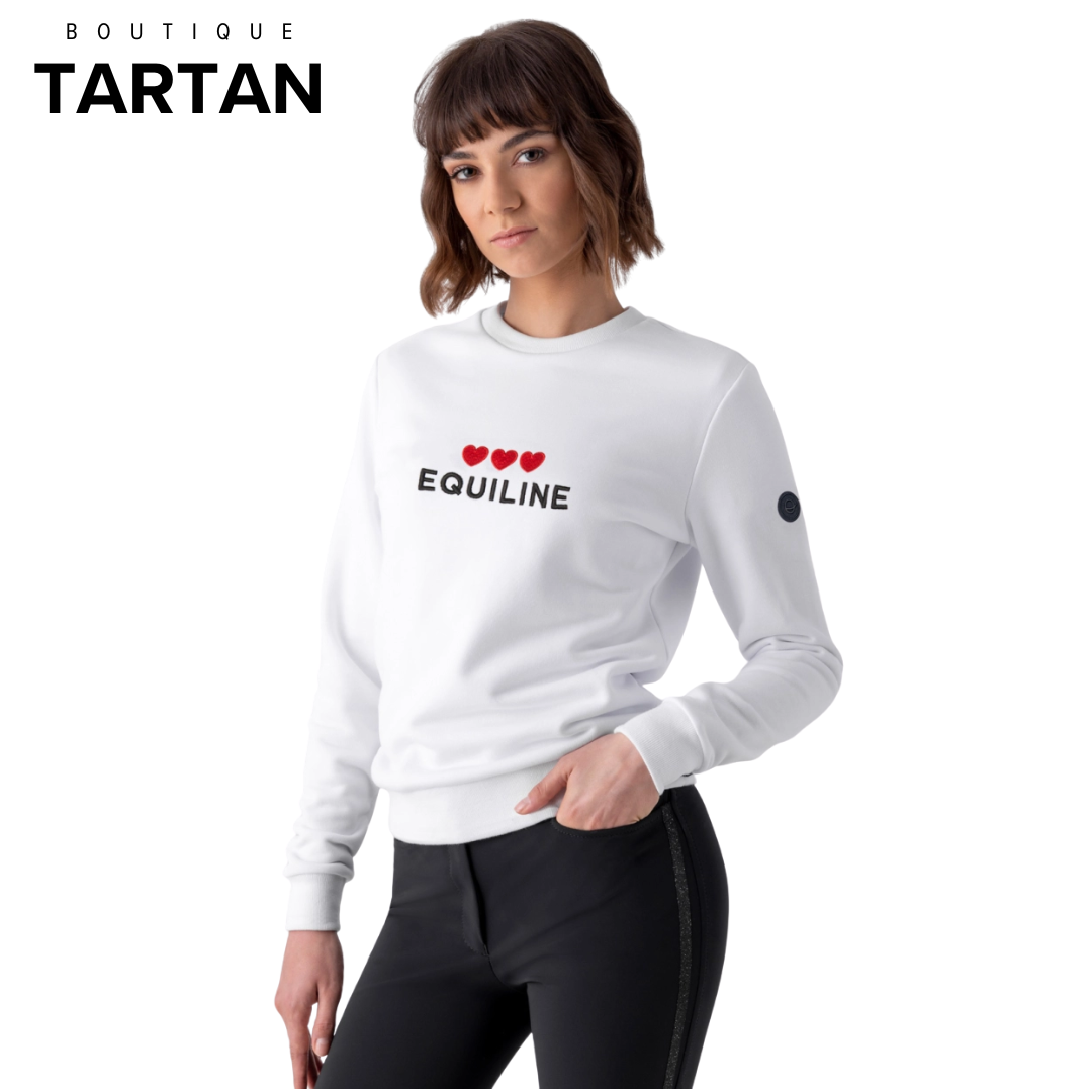 LOVE - Sweatshirt blanc avec cœurs pour femmes