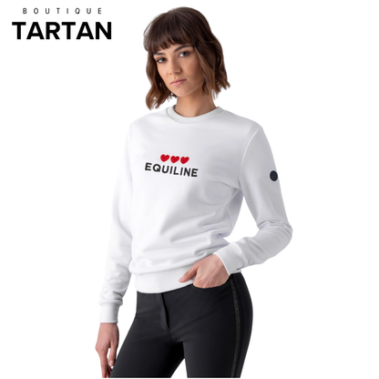 LOVE - Sweatshirt blanc avec cœurs pour femmes