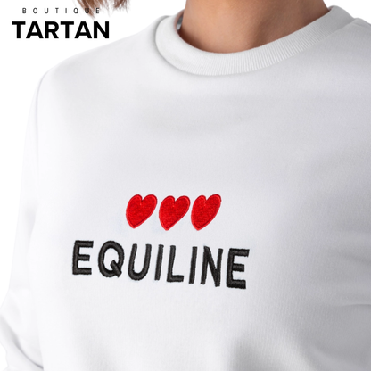LOVE - Sweatshirt blanc avec cœurs pour femmes
