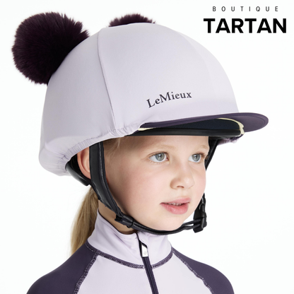 Mini Double Pom Hat Silk Lilac