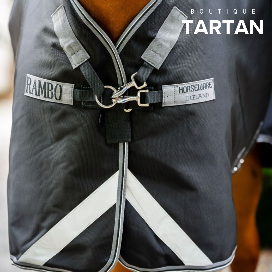 Rambo® Supreme 1680D Turnout (50g Light) (Black/Thunderstorm Grey & Silver)