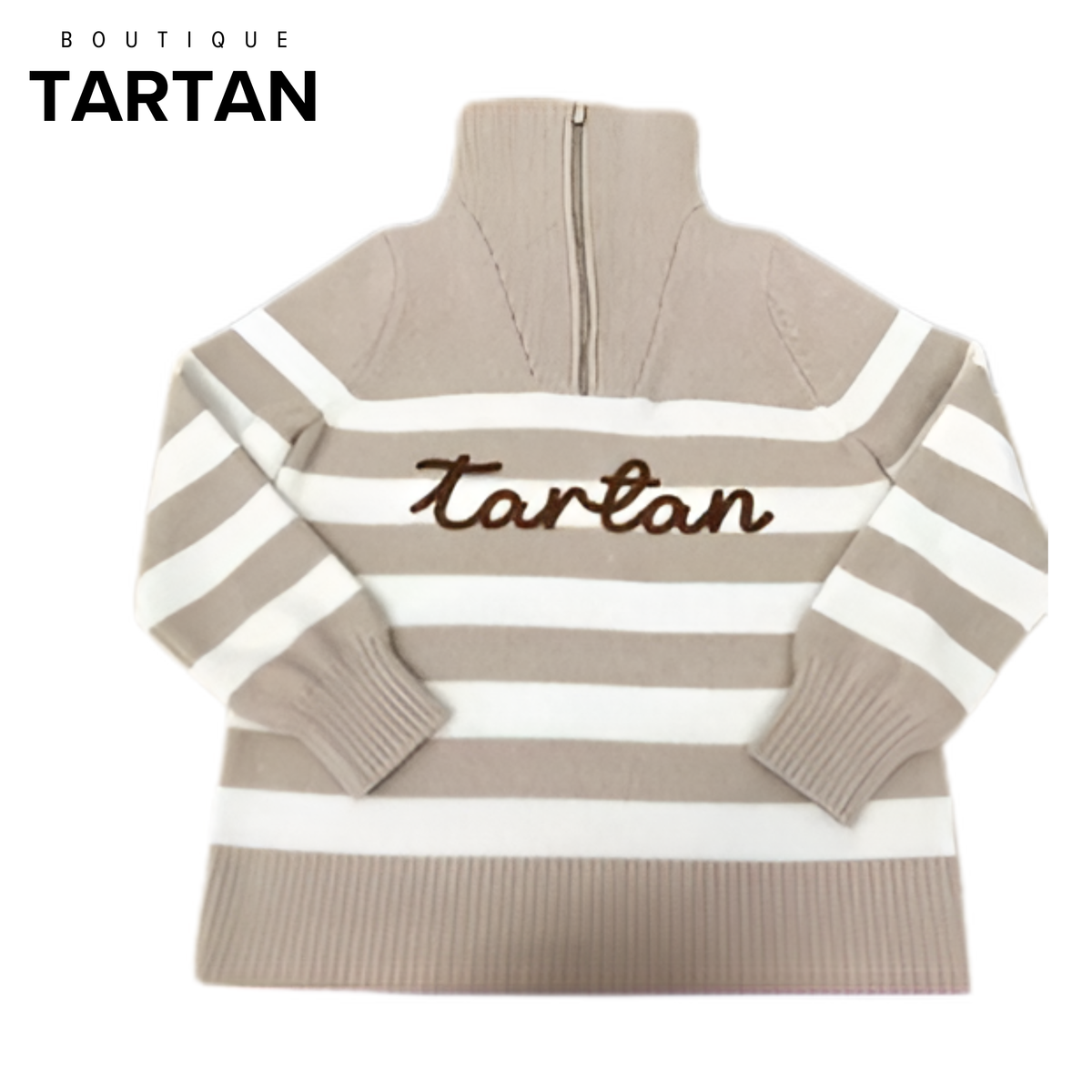 Tartan Signature Quarter-Zip | Sand & White
