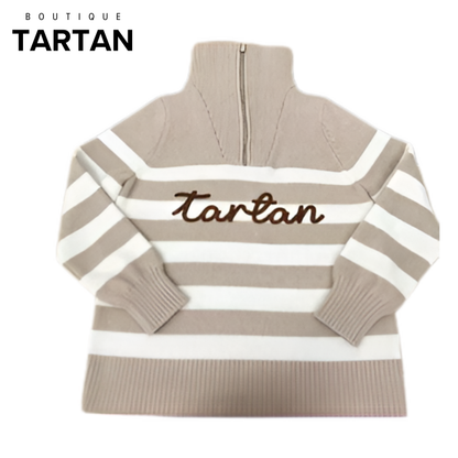 Tartan Signature Quarter-Zip | Sand & White