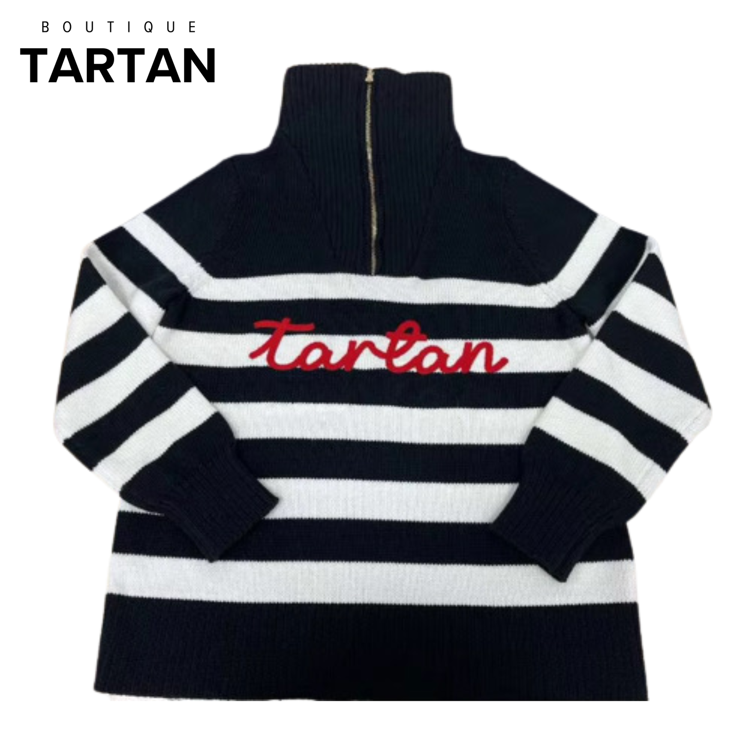 Tartan Signature Quarter-Zip | Black & White
