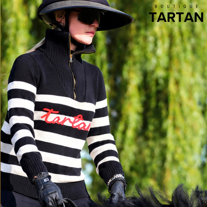 Tartan Signature Quarter-Zip | Black & White