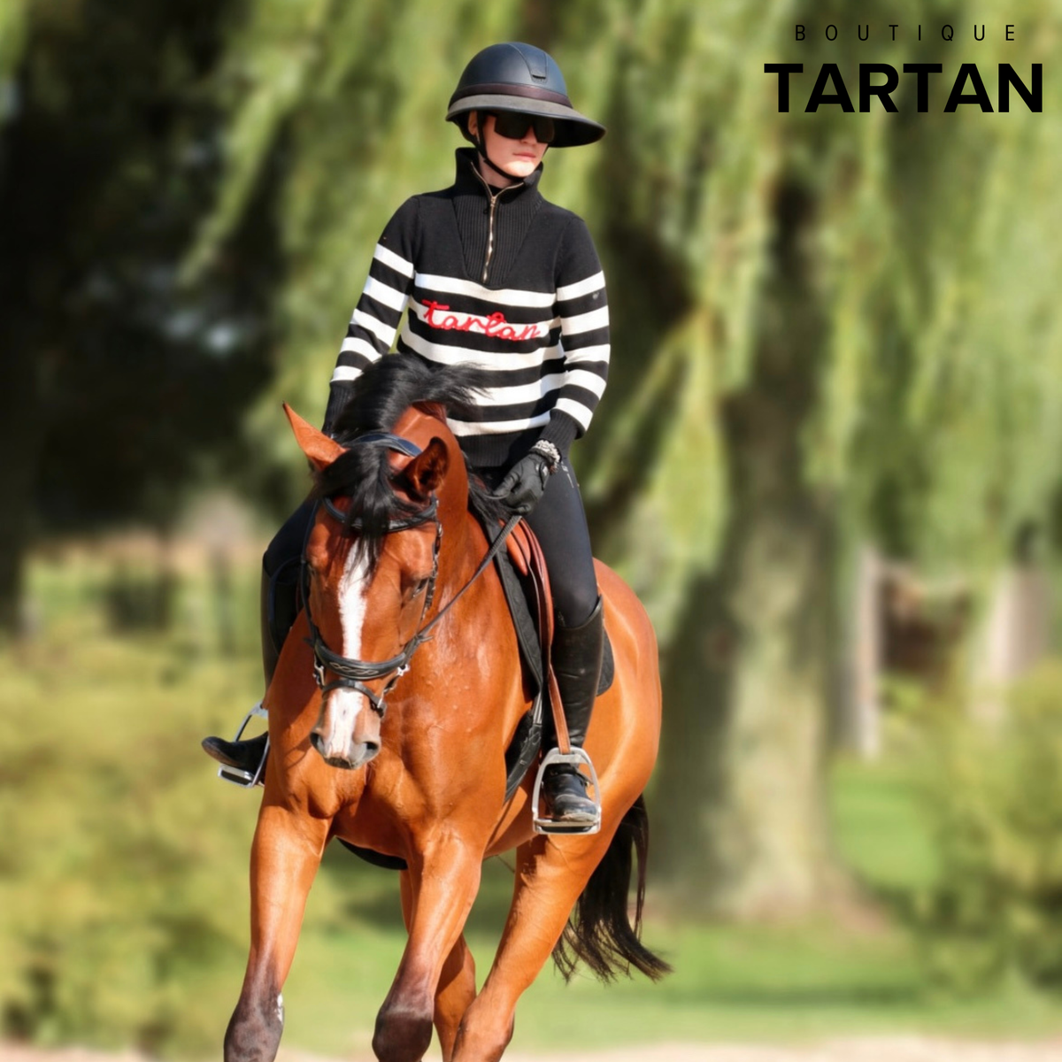 Tartan Signature Quarter-Zip | Black & White