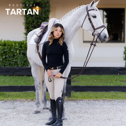 The 'CHLOE' High Collar Technical Top | Classic Black