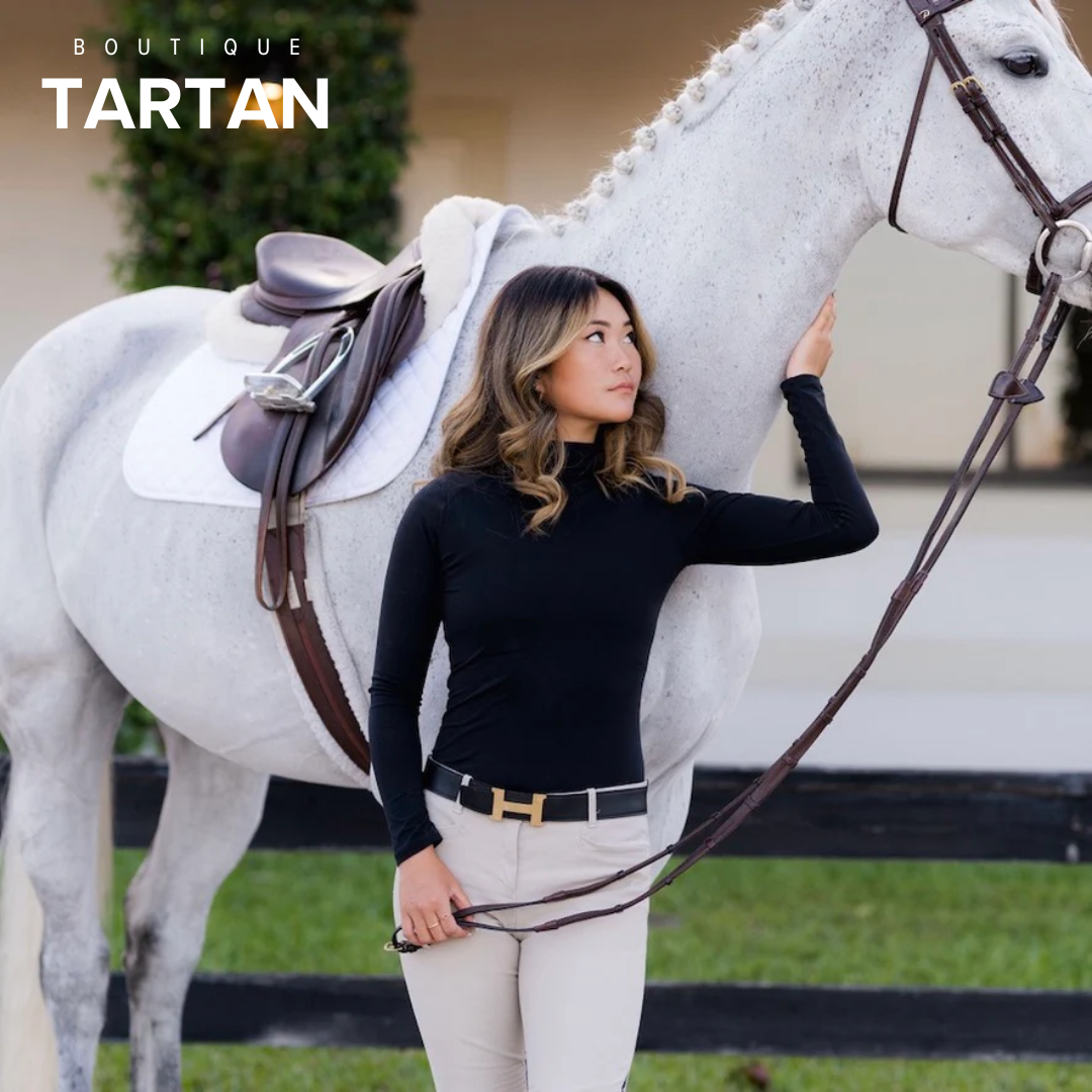 The 'CHLOE' High Collar Technical Top | Classic Black