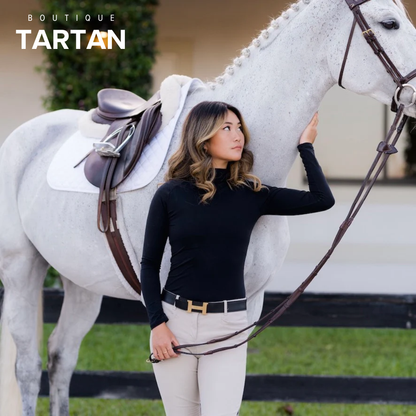 The 'CHLOE' High Collar Technical Top | Classic Black