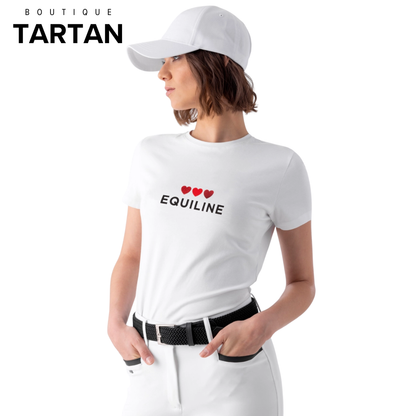 VALENTINA - T-shirt blanc pour femme avec cœurs