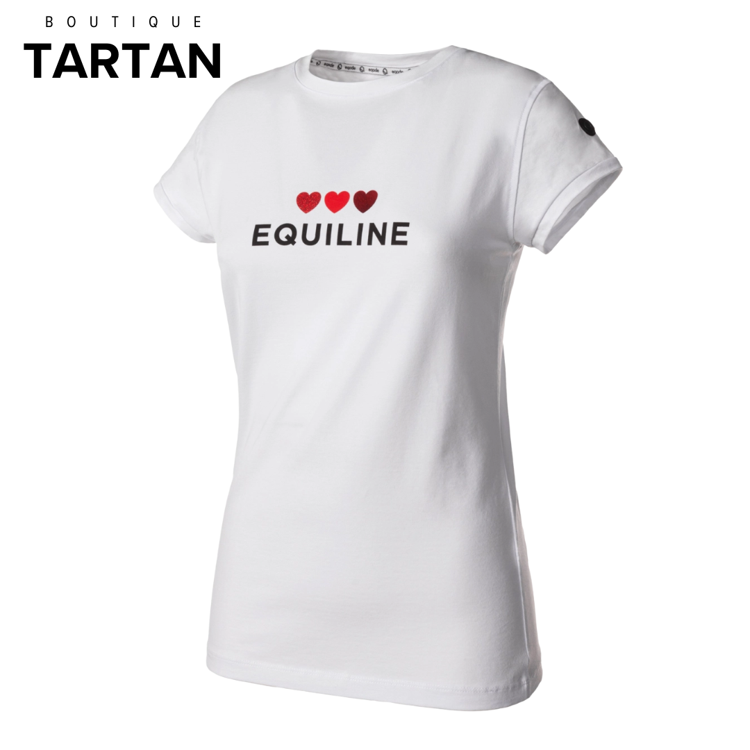 VALENTINA - T-shirt blanc pour femme avec cœurs