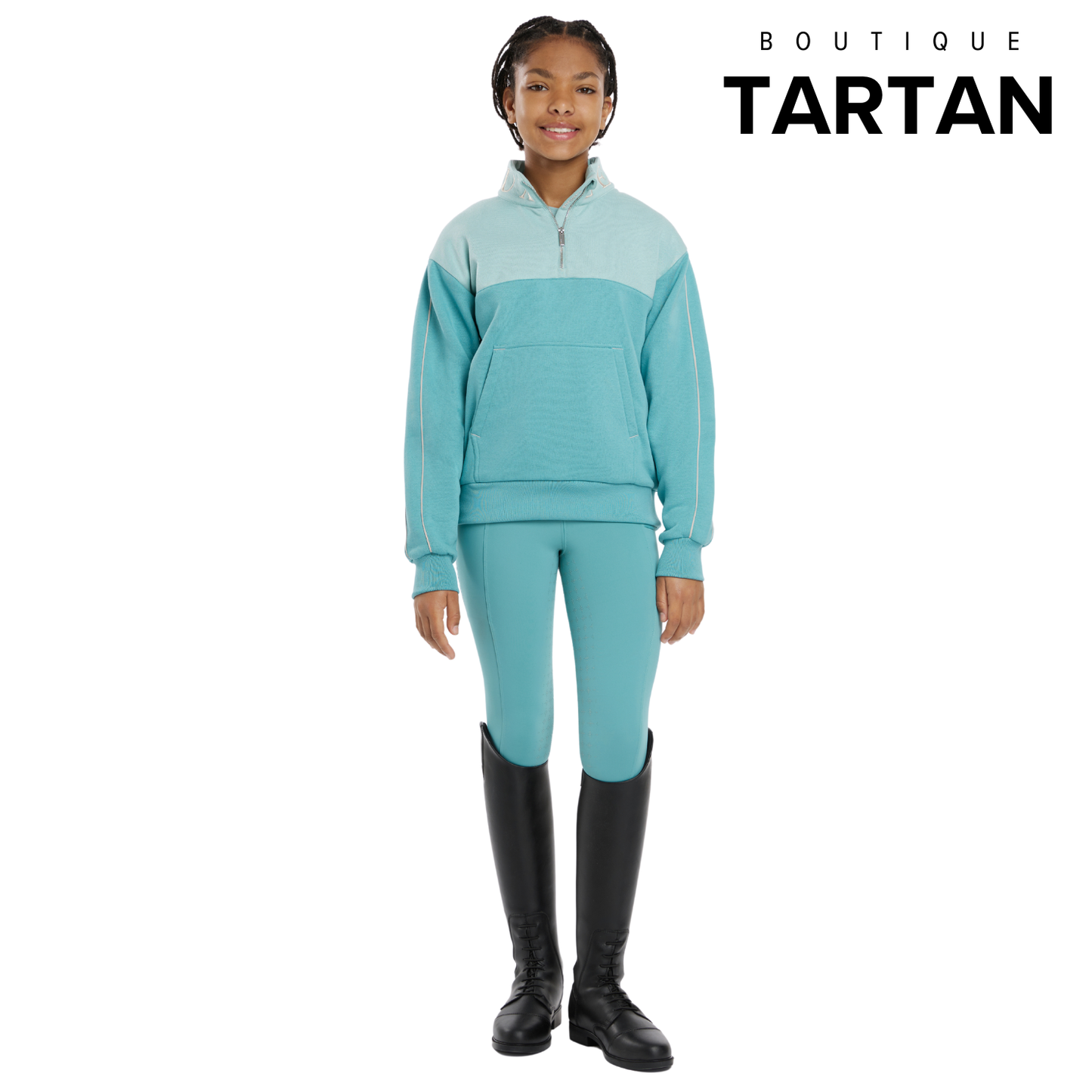 Young Rider Kate Quarter Zip Sweat Lagoon