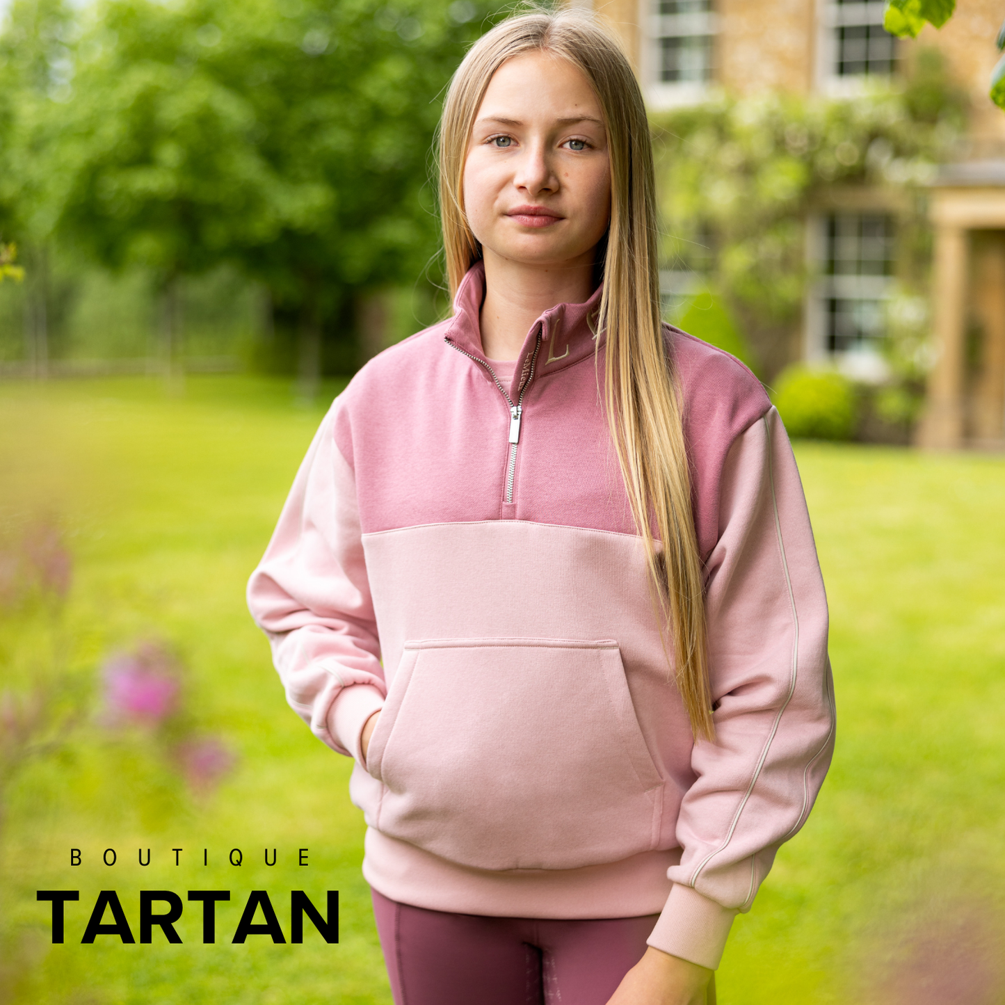 Young Rider Kate Quarter Zip Sweat Blossom