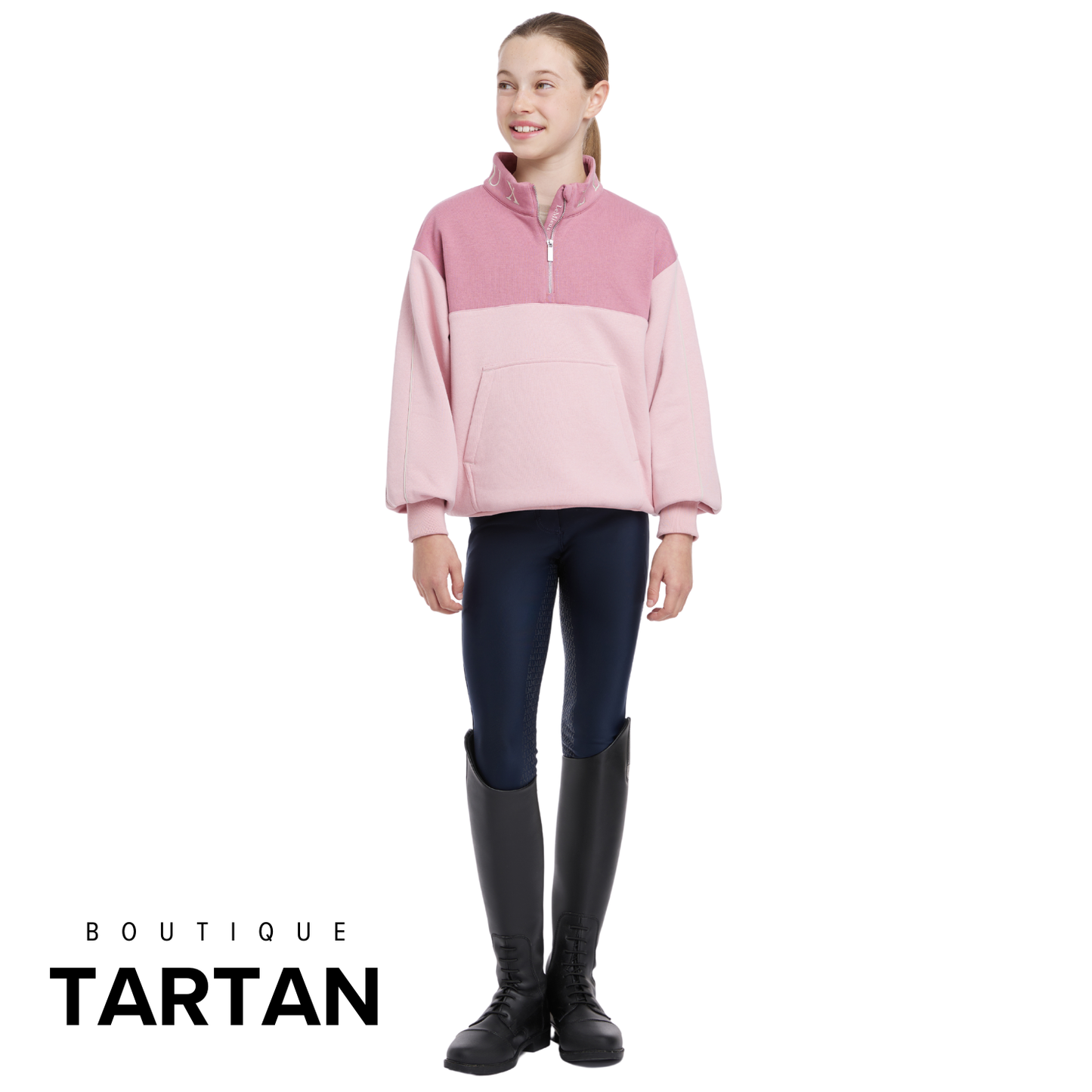 Young Rider Kate Quarter Zip Sweat Blossom